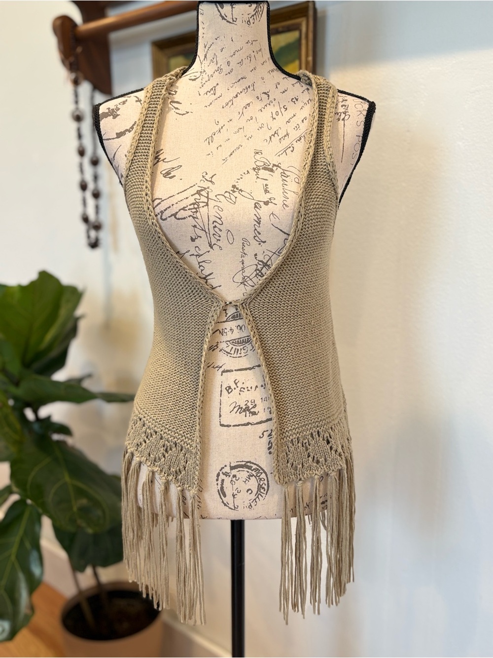 Love Always Crochet Fringe Knit Vest Boho Festival Cardigan